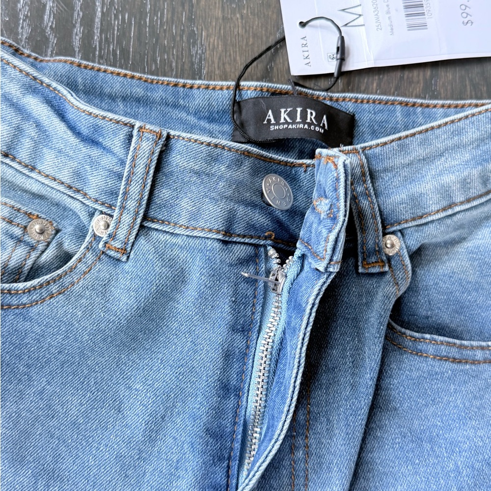 (NEW)Trendy Light Blue Ruffle Hem Women’s Jeans - Picture 10 of 10